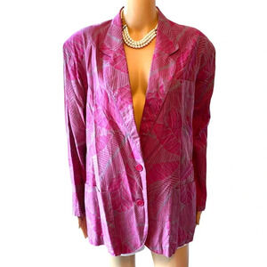 VTG Y2K Genera Collection Cotton Lightweight Boho Blazer Women Size M Pockets